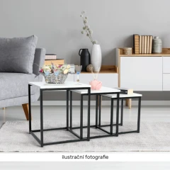Set 3 stolků KASTLER NEW TYP 3 - bílá /černá č.5