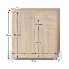 Komoda TAMPA 2T2S - dub sonoma č.2