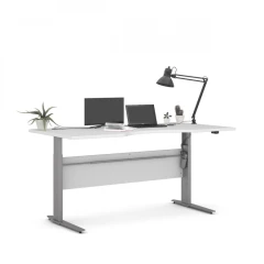 Výškově nastavitený psací stůl Office 474/448 bílá/silver grey č.1