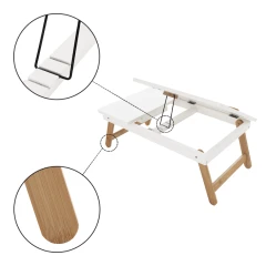 Příruční stolek na notebook / držák na tablet MELTEN - bílá / přírodní bambus č.2