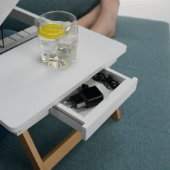 Příruční stolek na notebook / držák na tablet MELTEN - bílá / přírodní bambus č.3