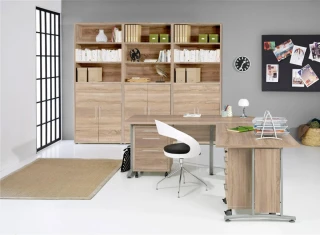 Psací stůl Office 402/437 dub sonoma/silver grey č.9