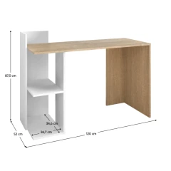 PC stůl ZINO NEW - dub sonoma/bílá č.5