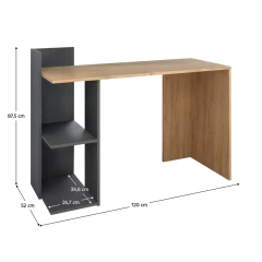 PC stůl ZINO NEW - dub craft /grafit č.5