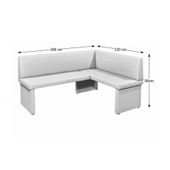 Rohová lavice MODERN bílá - PRAVÁ č.3