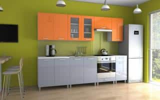 Kuchyňská linka Parkour 260 oranžový+šedý lesk/KRF