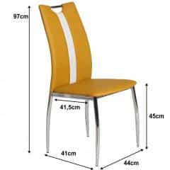 Jídelní židle, chrom/ekokůže žlutá kari/bílá, OLIVA