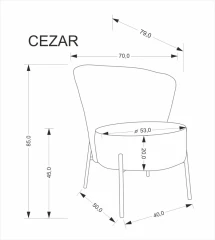 CEZAR fotel wypoczynkowy, beżowy (1p=1szt)
