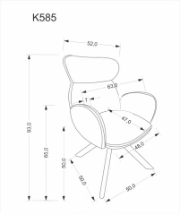 K585 krzesło ciemny beżowy / jasny orzech (1p=2szt)