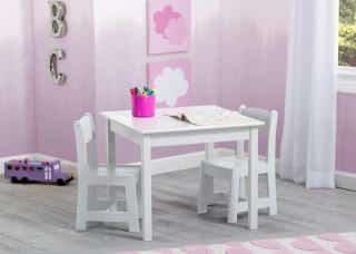 Dětský stůl s židlemi bílý