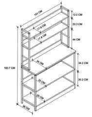 Kuchyňský regál WILBURG borovice/černá
