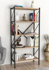 Regál KEPLER borovice/černá