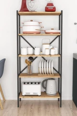 Regál TERRY borovice/černá