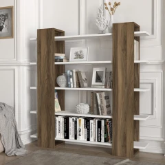 Regál PIEDRA - bílá/ořech