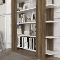 Regál PIEDRA bílá/ořech