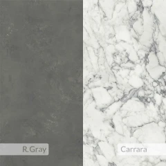 FARNESE, TV stolek, retro šedá / bílý Carrara