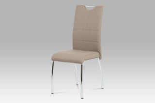 Jídelní židle HC-586 CAP2 - cappuccino látka + cappuccino koženka