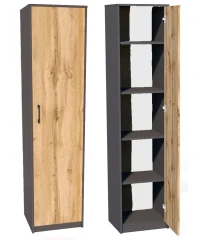 Regálová skříň VERNIO grafit/dub wotan