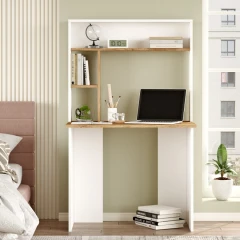 Psací stůl s nástavcem HONTON - bílá/borovice