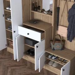 VIGANO předsíňová stěna, ořech/bílá