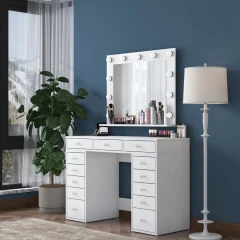 NARNI toaletní stolek se zrcadlem, bílá