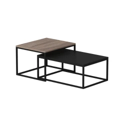 DYSTOS set konferenčních stolků, ořech / černá
