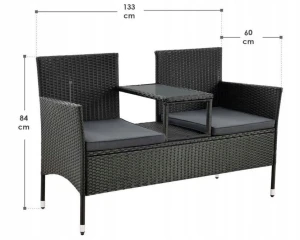 Balkonový set LASKA, barva černý technoratan