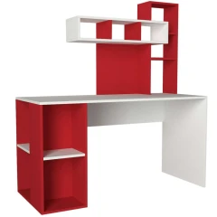 ZAKIMI designový psací stůl, bílá/červená