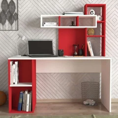 ZAKIMI designový psací stůl, bílá/červená