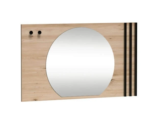 Zrcadlo s panelem BARBUS - dub artisan/černá
