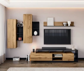 SMARA komoda 3D, apaláčský dub/antracit