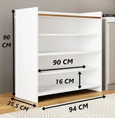 CHINO multifunkční skříňka, bílá/borovice