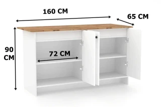 VENTURI kuchyňský ostrůvek s ÚP pod PD, bílá/černý mramor