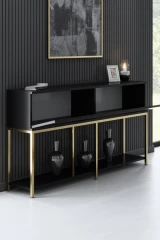 Lord konzolový stolek se skřnkou, černá / zlatá Lord konzolový stolek se skřnkou, černá / zlatá