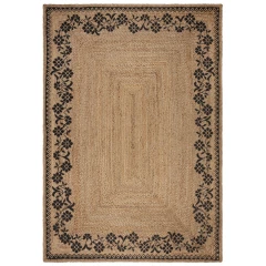 Flair Rugs kusový koberec Printed Jute Maisie Natural/Black