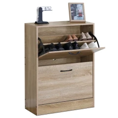Botník, 2 přihrádky, dekor dub, MDF ABO-G1014 OAK