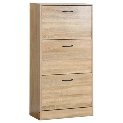 Botník, 3 přihrádky, dekor dub, MDF ABO-G1016 OAK