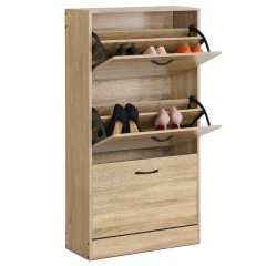 Botník, 3 přihrádky, dekor dub, MDF ABO-G1016 OAK