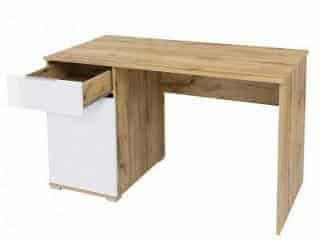 Psací stůl Zele BIU/120 - dub wotan/bílý lesk č.2