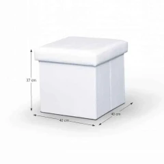 Taburetka, ekokůže bílá, TELA NEW