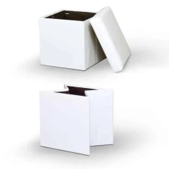 Taburetka, ekokůže bílá, TELA NEW