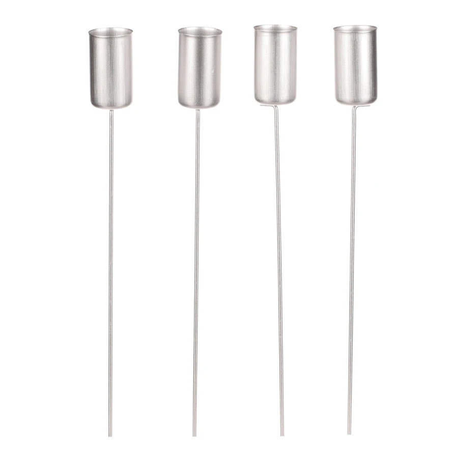 Bodec na kónickou svíčku 4 ks CP151198-STRIBRNA-MAT