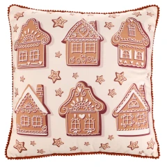 Polštář - motiv s domky, sametový, 45 x 45 cm UBR113-1
