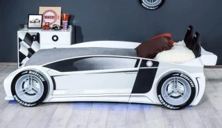 Dětská autopostel Formula bíla 90X200 - bíla/Rock