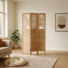 Paraván dřevěný EF-L175 NAT - přírodní č.3