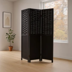 Paraván dřevěný EF-L145 BK - černý č.3