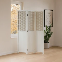 Paraván dřevěný EF-L145 WT - bílý č.3