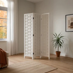 Paraván dřevěný EF-L186 WT - bílý č.3