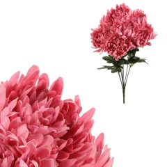 Chryzantéma - umělá kytice, 9 květů, růžová KUW011 PINK