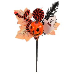 Větev umělá - přízdoba na Halloween, oranžovo-černá KUY113
